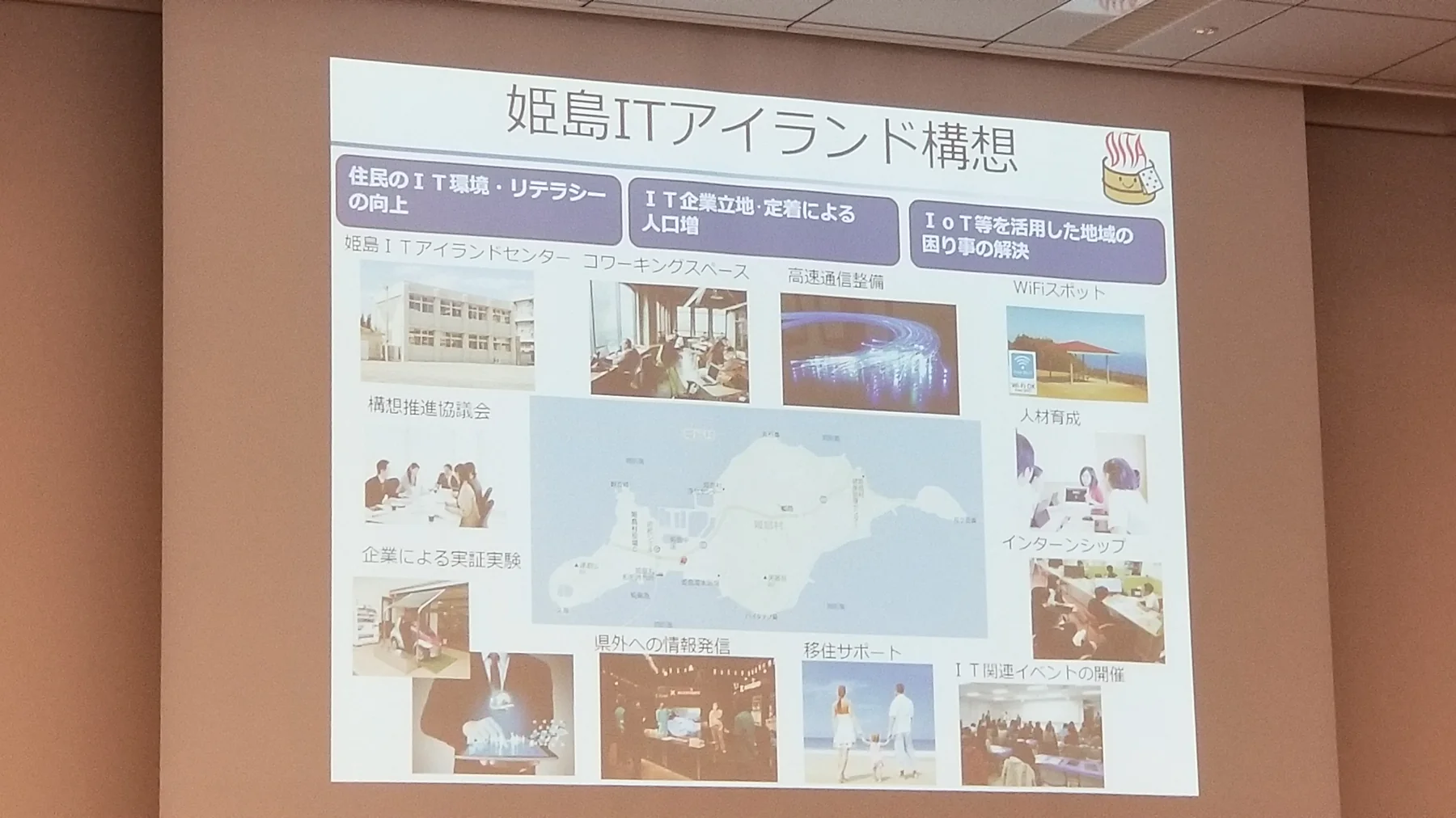 当社が取り組む姫島ITアイランド構想の展示