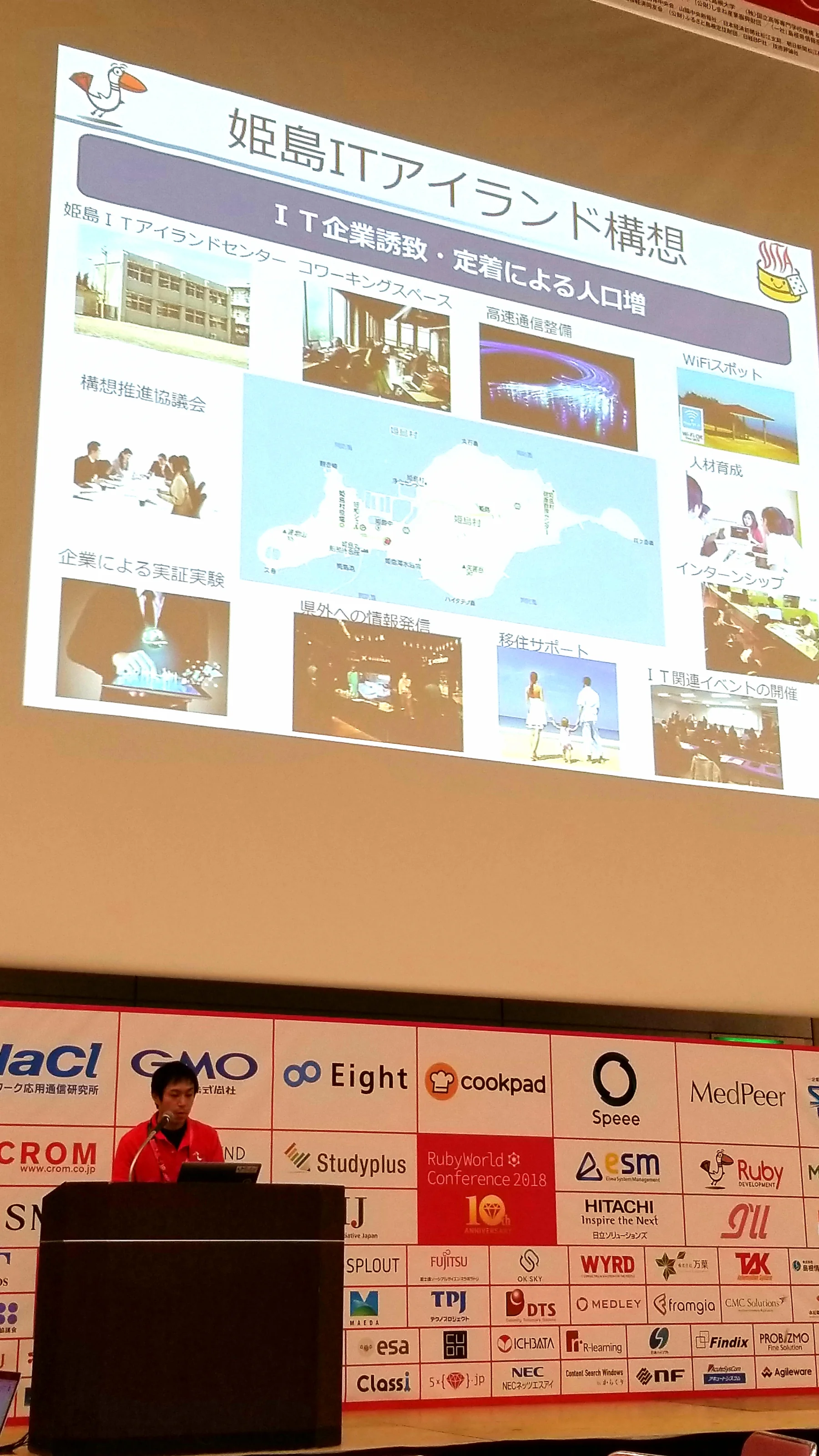 スポンサーセッションでの「姫島ITアイランド構想」のプレゼンテーション